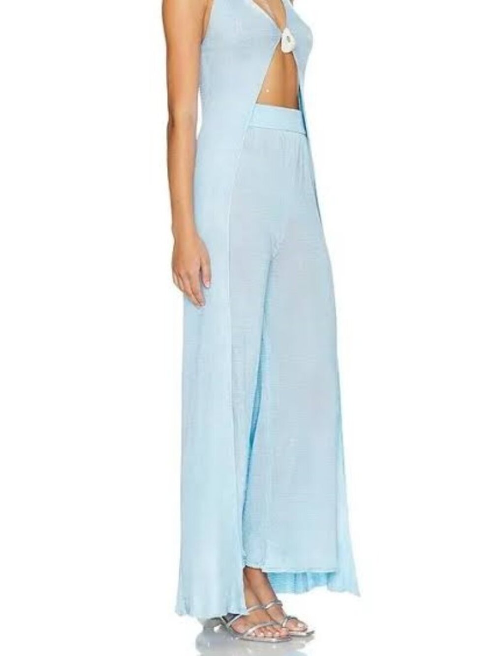 NWT  Baobab Clarissa knitting wide leg  Pants in Bebe Blue  size Large